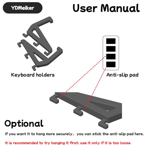 Mechanical Keyboard Holder for IKEA SKADIS Pegboard Accessories | White | Keyboard Stand | Space-Saving Desk Organizer, Gaming Office | 4PCS - color: White