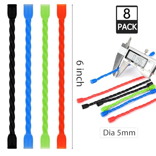 8PCS Silicone Twist Ties 6-Inch Reusable Cable Ties Steel-Core Straps Organizer All Purpose Bendable Cord Tie for Indoor Outdoor Bundling Holding Securing and Wrapping Cables (4 Colors) - size: 6-Inch (8PCS)
