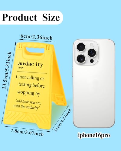 Funny Desk Shelf Decor, Dac Noun Calling Texting Mini Desk Sign | Dac Noun Calling Texting Sign, Funny Shelf Sign, Home Office Decor, Mini Desk Sign - style: Audacity