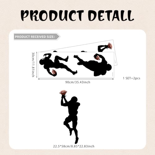 Football Wall Decals,American Footballs Art Wall Sticker,Peel and Stick Sport Footballs Wall Decor Stickers for Children's Rooms, Boys' and Girls' bedrooms, and Sports-Themed Decor