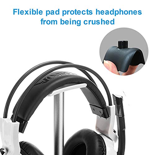 Headphone Stand Hanger, Universal Aluminum Metal Holder for AirPods Max,HyperX Cloud II,Xbox One,Turtle Beach,Sennheiser,Sony,Bose,Beats PC Gaming Headset Display&Wireless Headphones - color: white