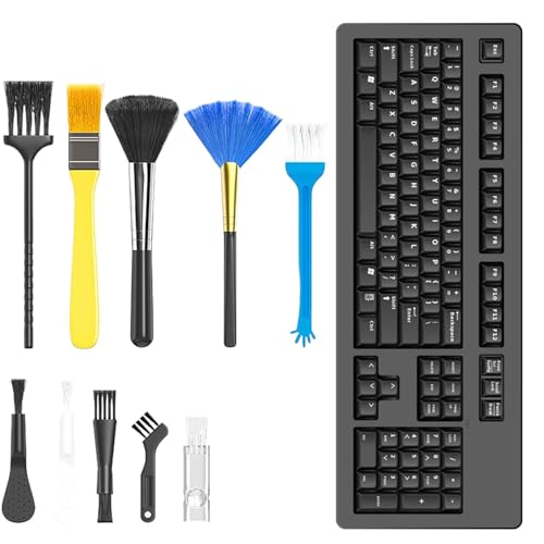 10 Pcs Small Nylon Anti Static Portable Cleaning Brush Kit for Electronics Keyboard Computer Phone