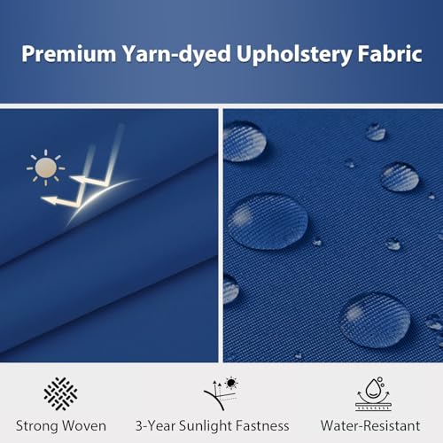 Outdoor Chair Cushions Set of 4, 18.5 x 16 Inch Patio Chair Cushions for Outdoor Furniture, Water Resistant, Non-Slip Ties(Royal Blue) - color: 1 - Royal Blue, size: 18.5x16x3|4 Pack