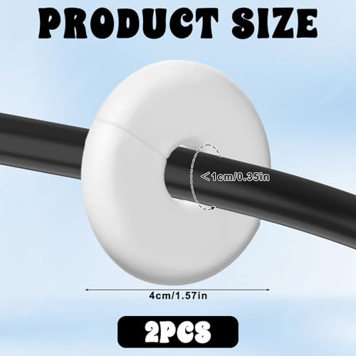 Thinp 2 Pcs Wall Grommets for Cables, Wall Cable Pass Through Anti-Slip Cords Hole Covers Starlink Cable Routing Kit Feed-Through for Walls Holes and Furnitures Wire Hole (White) - color: White