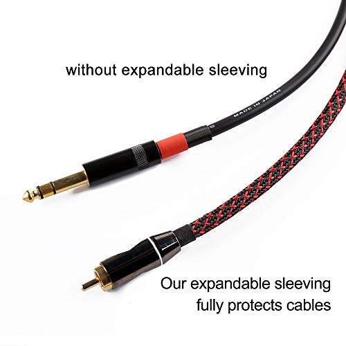 25ft - 1.25 inch PET Expandable Braided Sleeving – BlackRed – Alex Tech Braided Cable Sleeve - color: Blackred, size: 1.25"-25ft
