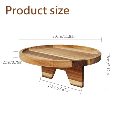 Sofa Tray, Solid Wood Tray Table Foldable, Couch Desk No Odor for Drinks Snacks Phone Remote Control (Orbicular) - size: Circle