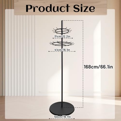 Floor Standing Belt Display Rack, Tie Hook, 66.2in Belt Display Rack, Metal Retail Tie Rack Hanger Organiser for Belt Displays Belt Displays for Bedroom Clothing Store Business