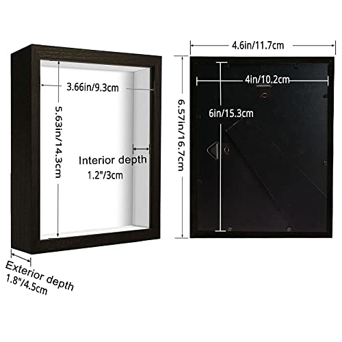 4x6 Small Shadow Box Frame Display Case , Display Case Box for Memorabilia, Medal, Wedding Memories, Crafts, Tickets and Photos (Black, 4x6) - color: Black, size: 4x6