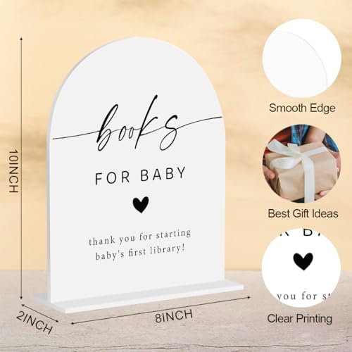 Books for Baby Sign Baby Shower Bring a Book Sign Book Drop Baby Shower Decor for Newborn Infant Nursery Activity Party Reception Table Desk Decor 8"x10" - color: Books for Baby
