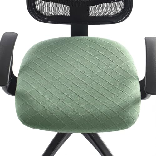 Stretch Jacquard Office Chair Cover, Removable Washable Desk Chair Cover, Anti-dust Seat Cushion Protectors - Green - color: Green, size: Chair Seat Cover