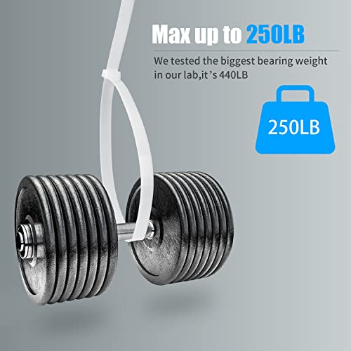 Armpow 12 inch White Zip Ties Heavy Duty 80 PCS, 250 LBS Ultra Exclusive Strong Plastic Wire Ties, Large Cable Ties Extra Long Tie Wraps, Indoor and Outdoor UV Resistant - color: White, size: 12 inch