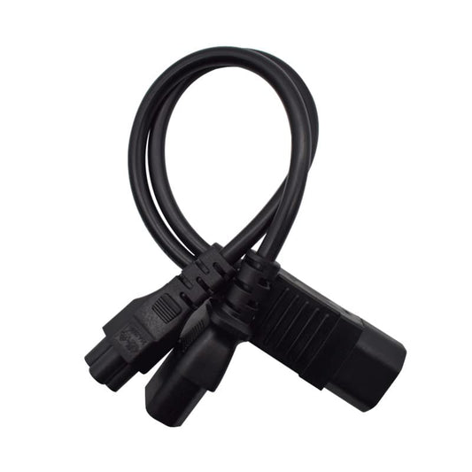 IEC 320 C14 to C13+C5 Y Split Short Power Adapter Cord IEC 320 C14 Male to C13/C5 Female Y Split Power Cord 0.32M/1FT(C14 to C13+C5) - color: C14 to C13+C5