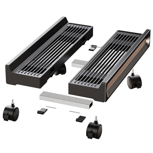 Adjustable Mobile CPU Stand,Ventilated PC stand for floor, Computer Tower Stand with Locking Caster Wheels Fits Most PC,Computer Mobile Cart Holder for Office,Gamers and Students