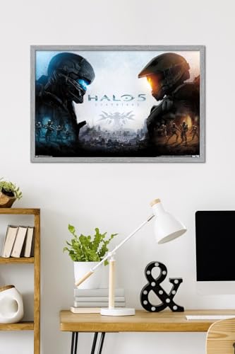 Halo 5 - Key Art Wall Poster, 34L" x 22.4W", Gray Framed Version - color: Gray Framed Version, size: 34"L x 22.4"W