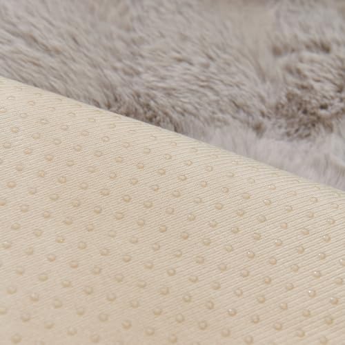 vctops 3 Pieces Faux Rabbit Fur Sofa Armrest Cover for Recliner Chair Non Slip Fluffy Furry Headrest Cover Soft Fuzzy Couch Cover for Dogs Washable Furniture Protector (Light Grey,1 Seat) - color: Light Grey