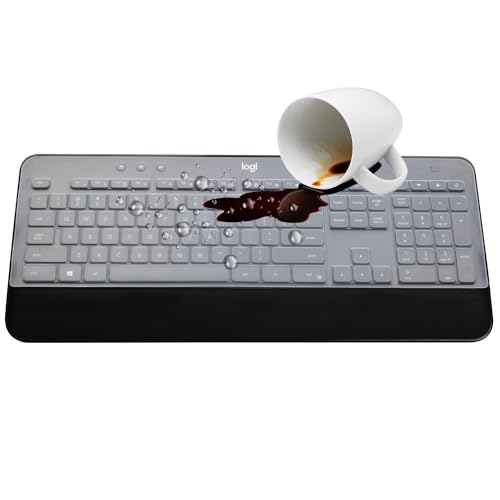Keyboard Cover Skin for Logitech MK545 MK540 Wireless Keyboard, Logitech MK545 Keyboard Protector, Logitech MK540 Ultra Thin Desktop PC Silicone Clear Keyboard Skin Protector - color: Clear