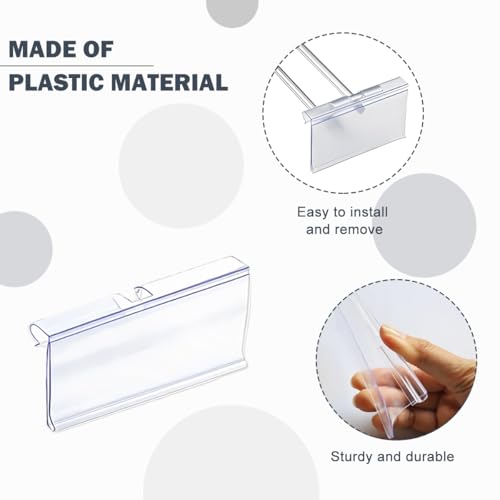 Diteje 20 Pack Wire Shelf Label Holders with Paper Inserts, 3.94x1.50inch | Shelving Rack Retail Sign Hook,Clip On Design,for Supermarket/Retail/Shelves,No Tools Needed - size: 3.94x1.65in