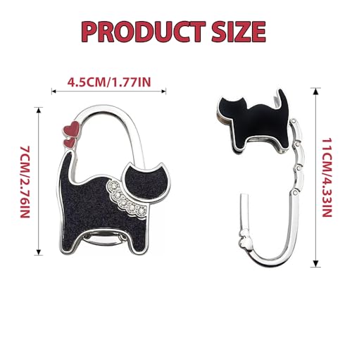 Purse Hooks for Table and Bars,Portable Purse Hanger Organizers Hooks,Foldable Folding Purse Table Hook Hanger(Cat Design)