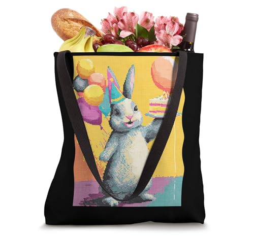 Rabbit Animal Retro Gamer Birthday Party Tote Bag