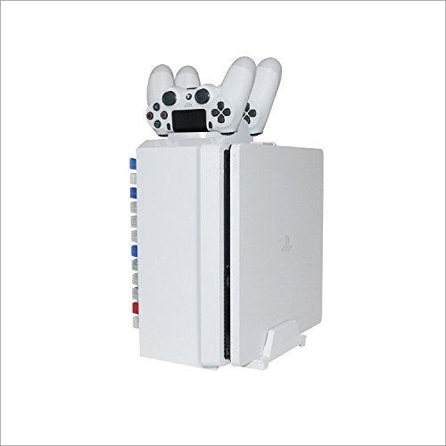 Dobe PS4 Console Stand with Game Disc Storage Tower White for Sony PlayStation 4 Console …