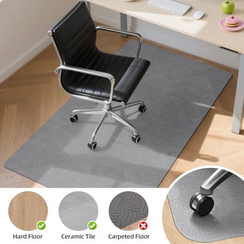 Office Chair Mat for Hardwood Floor, 55" x 35" Anti-Slip Mats for Rolling Chair, Large Computer Gaming Chair Mat, Tile Floors Protector for Office Home Gym, Light Gray - color: Light Gray, size: 55"x35"