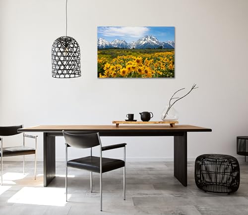 SKASNFAI Mountain Office Picture Wall Decor Sunflower Landscape Living Room Wall Art, Grand Teton Posters Print Artwork for Walls 12X16 Inch - color: Mountain 05, size: 12"L x 16"W