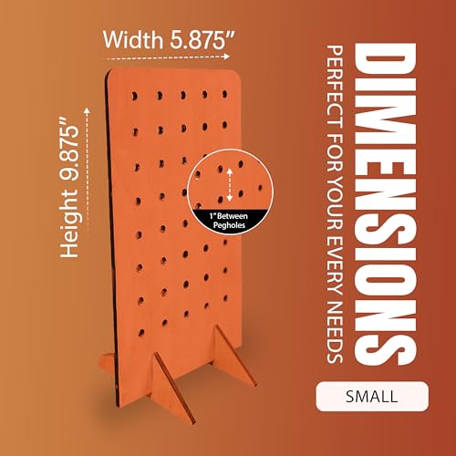 Torched Pegboard Display Stand for Jewelry, Craft Shows, Selling, Vendor Events, Tools, Peg Board Accessories Rack Organizer, Small 5.88" L x 4.3" W x 9.88" H, Orange - color: Orange, size: Small