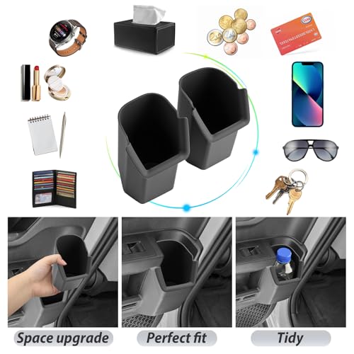 SKTU 2PCS for 2025 2026 Toyota 4Runner Accessories Cup Holder for 2025 2026 Toyota 4Runner Rear Door Cup Holder 4Runner 2025 2026 Accessories Durable Rubber Rear Door Storage Box - color: 2PCS for 2025 2026 4Runner Rear