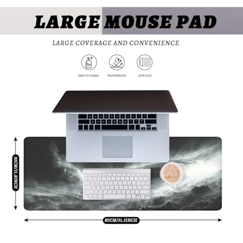 Black Hole Gaming Mouse Pad Space Galaxy Art Mouse Pad Large Mousepad Extended Laptop Keyboard Mat Gaming Desk Pad Mouse Mat Office Computer Keyboard Laptop 31.5"x11.8" - color: Black Hole, size: 31.5L x 11.8W inches