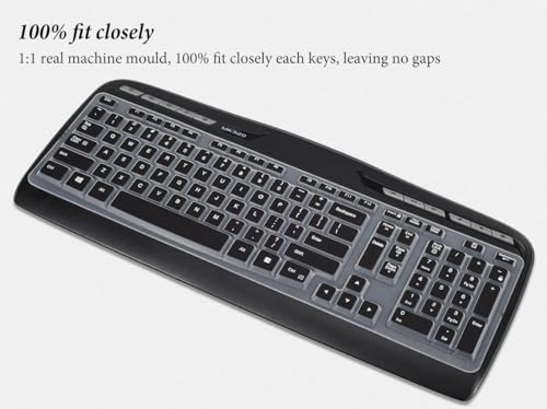 Keyboard Cover Skin Protector for Logitech MK320, YR002, Y-R0009, MK335, MK300, K330 - Part 316G115 Wireless Desktop Accessories,Silicone Keyboard Protective Skin-Black - color: Black, size: MK320/MK330/K330/MK335