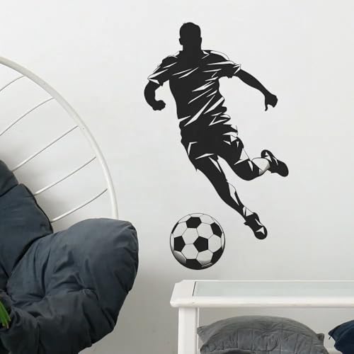 Large Soccer Wall Decal Set - 24x16 Inch Ronaldo Lover Mural for Wall, Kitchen, Nursery, Office Decor - Gift for New Year, Christmas, Birthday, Fan (Soccer Player) - color: Soccer Player