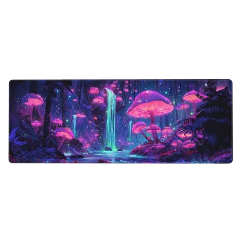 Mushroom Mouse Pad Extended Large Gaming Mouse Pad XL Stitched Edges for Gamer Home Office 31.5 X 11.8 Inch - color: Mushroom