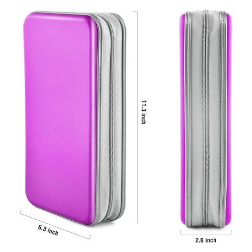 DVD Case, Bivisen CD Case Holder Wallet Binder 96 Capacity CD/DVD Cases Storage Holder Binder Organizer Wallet Book for Car Home Travel (Puple) - color: Puple