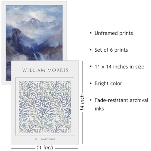 Crocothemis Abstract Matisse Wall Art Exhibition Posters, Vintage Art Boho Art Prints, Retro Room Decor for Aesthetic Bedroom, bule wall art, Unframed, 11 x 14 Inch(Blue)-A07L - color: Q Bluish grey, size: 11x14 in Unframed