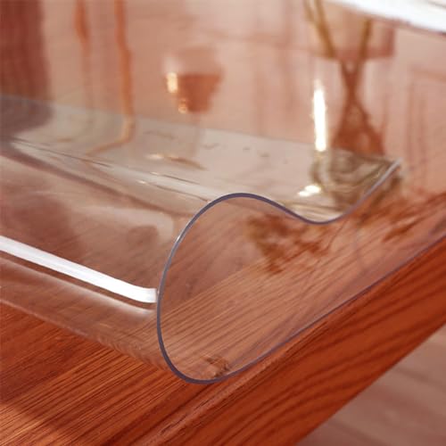 Kasepie PVC Clear Table Cover Protector 24X60Inch, 2mm Thick Plastic Table Cover Rectangle,Clear Table Protector,Desk Protector Mat for Kitchen, Dresser, Writing Desk,Dining Room Table - color: Clear 2mm Thickness, size: 60" x 24" (Rectangular)
