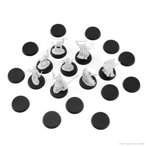 100Pcs 28.5mm/1.12inch Plastic Model Miniature Bases,4mm/0.16 Thick Circular War Figure Display Stands For Gaming Miniatures or Wargames Role Playing Board Game Figure Toy (100PCS-28.5mm-Black Round) - color: 100PCS-28.5mm-Black Round