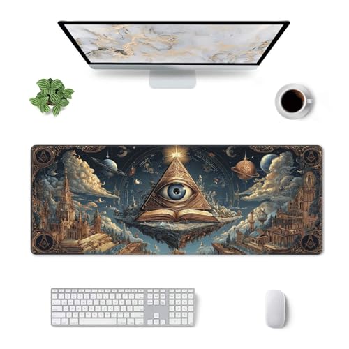 Gothic Masonic Mouse Pad Extended Large Gaming Mouse Pad XL Stitched Edges for Gamer Home Office 31.5 X 11.8 Inch - color: Gothic