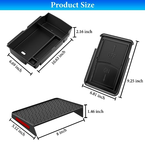 YPHUIKI 3PCS Center Console Organizer Compatible with Honda CRV 2023 2024 2025 2026 Accessories CR-V Hybrid Armrest Organizer Tray Hidden Storage Box ABS Material - size: 2023-2026 CR-V (3pcs)