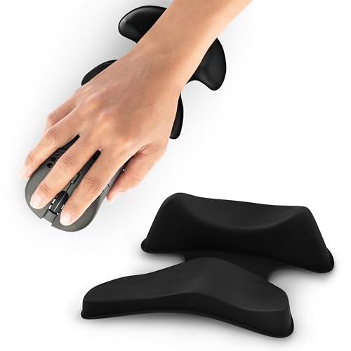 GlideX r2.0 Ergonomic Mouse Wrist Rest – Compact Sliding Wrist Pad with Low Profile Design for Desk Laptop Travel, Fits Small to Medium Hands (Black) - color: Black