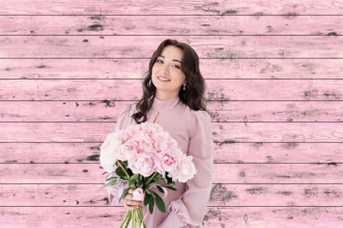 Pink Wooden Plank Backdrop 6x4ft Vinyl Wood Board Floor Photography Background Rural Weathered Hardwood Vintage Shabby Rustic Nostalgia Kid Baby Studio Props - color: pink wood, size: 6x4ft
