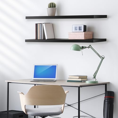 Sorbus Floating Shelves for Wall - 35 Inch Long Bathroom Shelves, Wall Decor for Bedroom, Kitchen, Living Room & Book Storage - Mounted Floating Shelf with Invisible Brackets (Black, 3 Pack) - color: Black, size: 35 Inch, style: 3 Pack