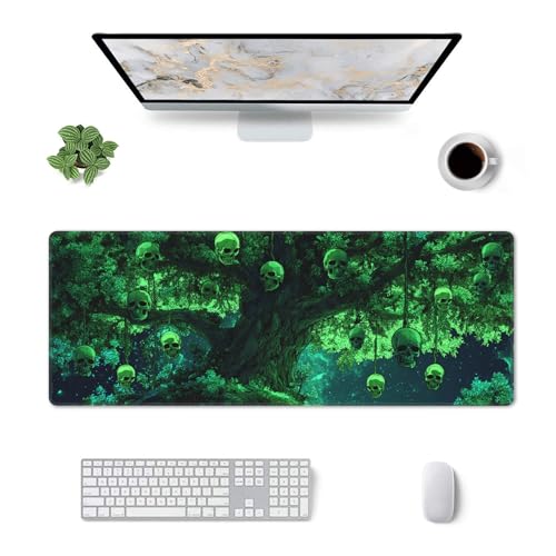 Skull Tree Mouse Pad Extended Large Gaming Mouse Pad XL Stitched Edges for Gamer Home Office 31.5 X 11.8 Inch - color: Skull Tree