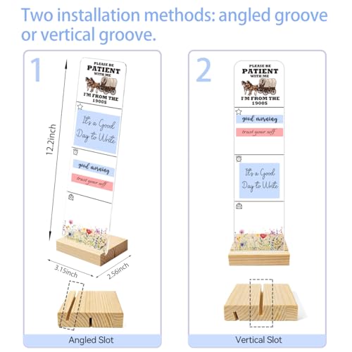 Sticky Note Holder Acrylic Monitor Memo Board Desk Organizers and Accessories Desk Decor Post It Note Holder with 200Pcs Sticky Notes Retro Western Funny Office Desk Sign - color: From
