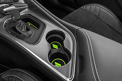 Auovo 11pcs Anti-dust Mats for Challenger Accessories 2015-2023 Custom Interior Cup Holder Inserts Door Pocket Center Console Liners for Challenger 2021 (Green) - color: Green