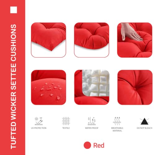 Outdoor Chair Cushions 22x22x4 Inch Set of 2, Red - color: Red, size: 22x22x4"