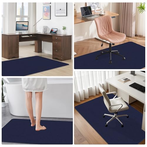 Office Chair Mat for Hardwood Floor & Tile Desk Mat for Rolling Chairs Protect Hardfloor Desk Area Rug for Workstations, Durable Chair Mat for Home and Office Use (Navy Blue, 36X48 in) - color: Navy Blue, size: 36X48 IN