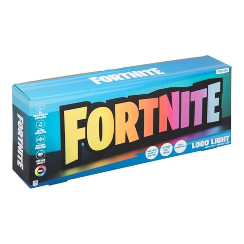 Paladone Fortnite RGB Colour-Changing Logo Light – Officially Licensed Gaming Lamp with Remote Control, Wall or Desk Display, USB Powered Décor for Gamers