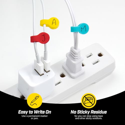 Wrap-It Storage - Mini Multi-Color Cable Labels (60 Pack) - Colorful Charger & Wire Labeler - color: Assorted Colors, size: Mini