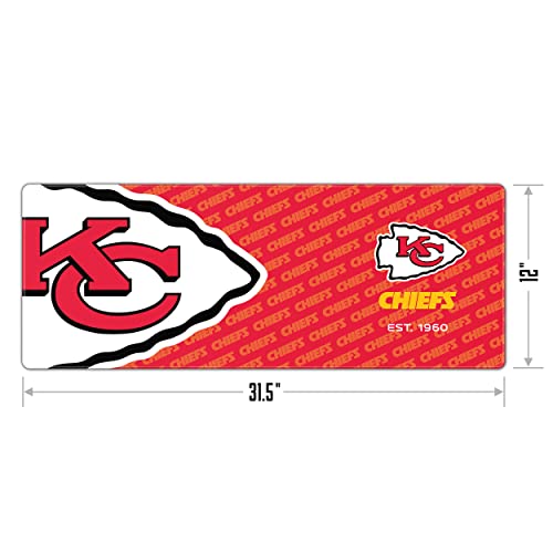 YouTheFan NFL Officially-Licensed Logo Series Desk Pad SMU - Water and Stain Resistant, Heavy-Duty Non-Slip Rubber Backing - fits Under Mouse, Computer and Keyboard - size: One Size, style: Kansas City Chiefs