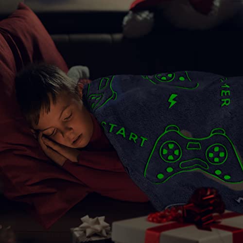 Glow in The Dark Blanket Game Controller Throw Blanket, Toys for Kids Boyfriend, Boys Teen Soft Cozy Gaming Blanket Gamer Gifts Game Decor Blankets for Home Bedroom 80"x60" - color: Fluorescent Game, size: Twin Size 60" x 80"(150 x 200 cm)